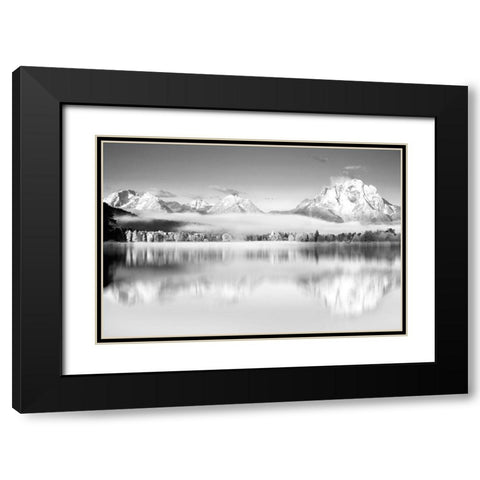 Peak Reflection Black Modern Wood Framed Art Print with Double Matting by Hoffner, Lisa