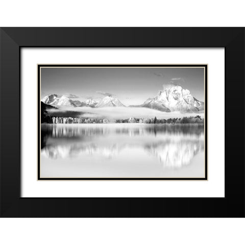 Peak Reflection Black Modern Wood Framed Art Print with Double Matting by Hoffner, Lisa