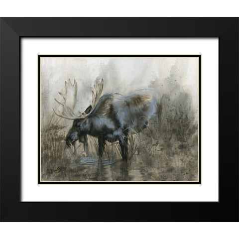 Majestic Elk Black Modern Wood Framed Art Print with Double Matting by Brooks, Donna