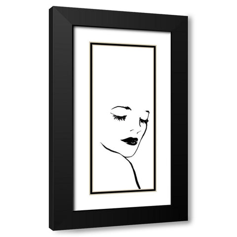 Fashion Sketch I Black Modern Wood Framed Art Print with Double Matting by Robinson, Carol