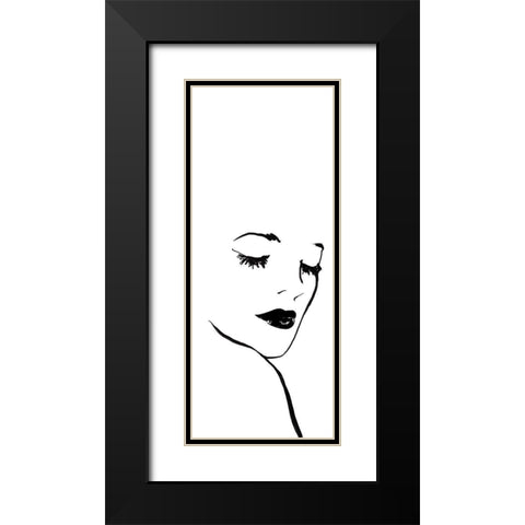 Fashion Sketch I Black Modern Wood Framed Art Print with Double Matting by Robinson, Carol