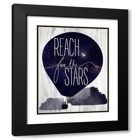 Reach for the Stars Black Modern Wood Framed Art Print with Double Matting by Santiago, Daniela