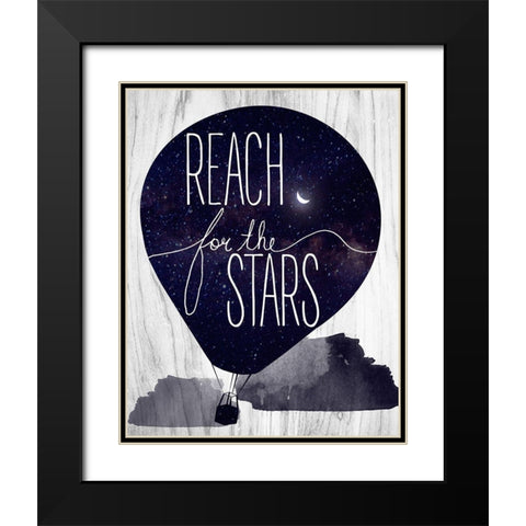 Reach for the Stars Black Modern Wood Framed Art Print with Double Matting by Santiago, Daniela