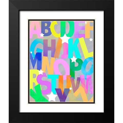 Alphabet Soup Black Modern Wood Framed Art Print with Double Matting by Santiago, Daniela
