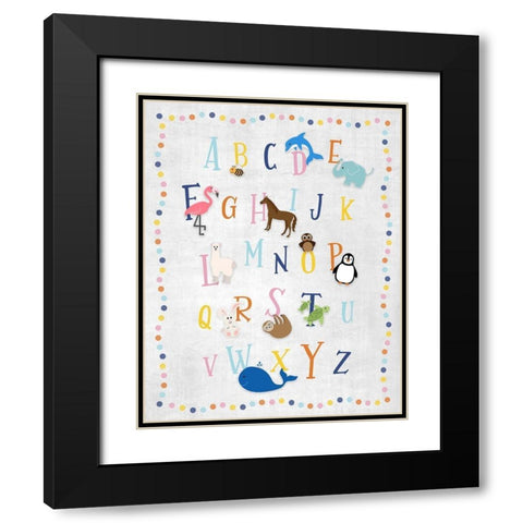 Animal Alphabet Black Modern Wood Framed Art Print with Double Matting by Carpentieri, Natalie
