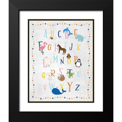 Animal Alphabet Black Modern Wood Framed Art Print with Double Matting by Carpentieri, Natalie