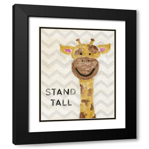 Safari Stand Tall Black Modern Wood Framed Art Print with Double Matting by Carpentieri, Natalie