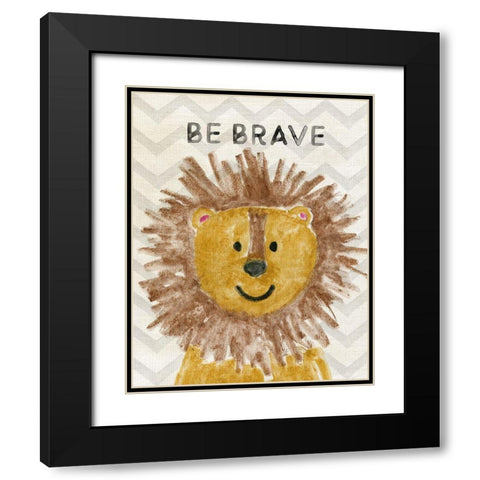 Safara Be Brave Black Modern Wood Framed Art Print with Double Matting by Carpentieri, Natalie