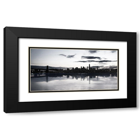 Shimmering Skyline Black Modern Wood Framed Art Print with Double Matting by Carpentieri, Natalie