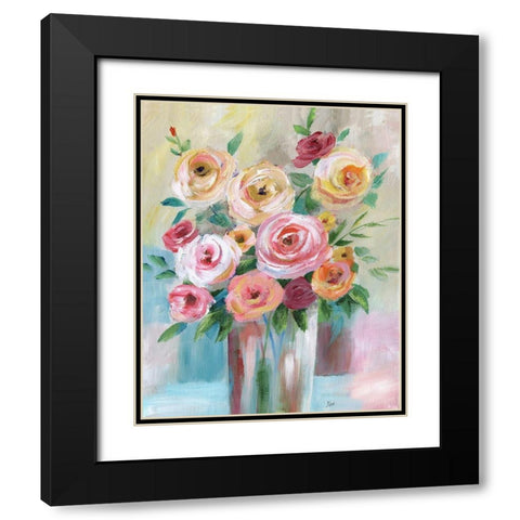 Bright Bouquet Black Modern Wood Framed Art Print with Double Matting by Nan