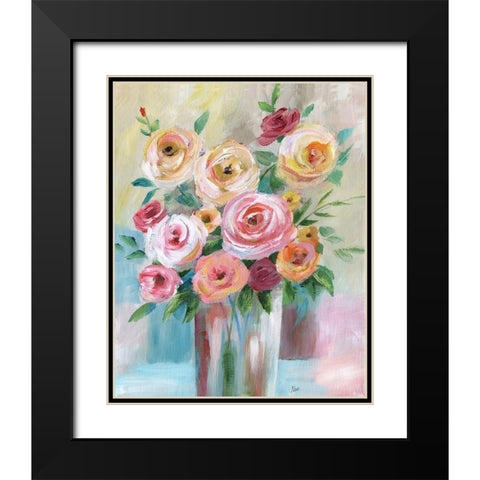 Bright Bouquet Black Modern Wood Framed Art Print with Double Matting by Nan