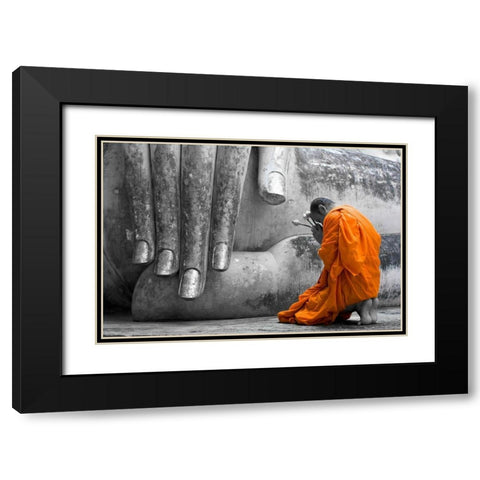 The Offering Black Modern Wood Framed Art Print with Double Matting by Wright, Alison