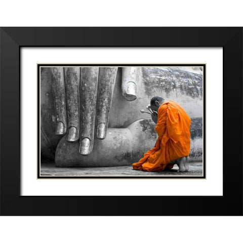 The Offering Black Modern Wood Framed Art Print with Double Matting by Wright, Alison