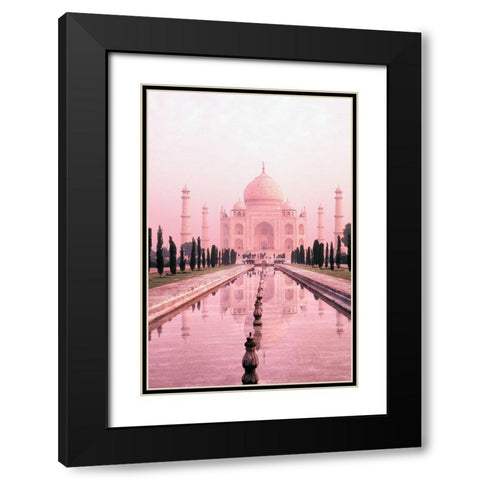 Taj Mahal In Pink Light Black Modern Wood Framed Art Print with Double Matting by Bachmann, Bill