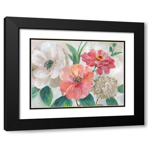 Color Pop Bouquet Black Modern Wood Framed Art Print with Double Matting by Nan