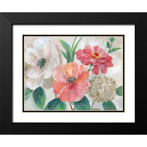 Color Pop Bouquet Black Modern Wood Framed Art Print with Double Matting by Nan