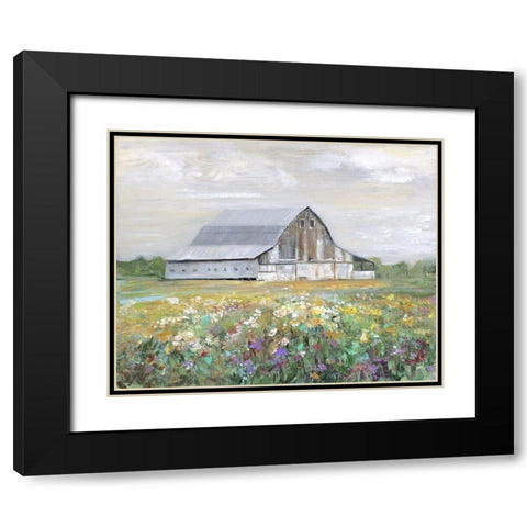 Country Fields Black Modern Wood Framed Art Print with Double Matting by Swatland, Sally