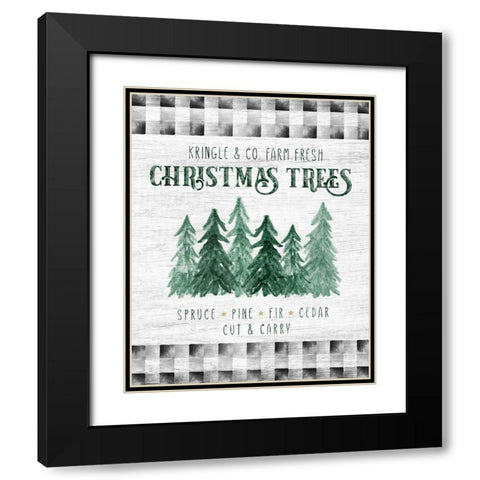 Kringle and Co. Trees Black Modern Wood Framed Art Print with Double Matting by Carpentieri, Natalie