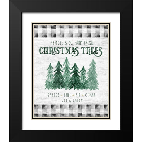 Kringle and Co. Trees Black Modern Wood Framed Art Print with Double Matting by Carpentieri, Natalie