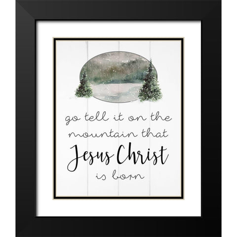 Jesus Christ is Born Black Modern Wood Framed Art Print with Double Matting by Robinson, Carol