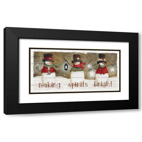 Making Spirits Bright Black Modern Wood Framed Art Print with Double Matting by Robinson, Carol