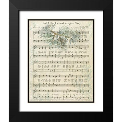 Angels Sing Black Modern Wood Framed Art Print with Double Matting by Robinson, Carol