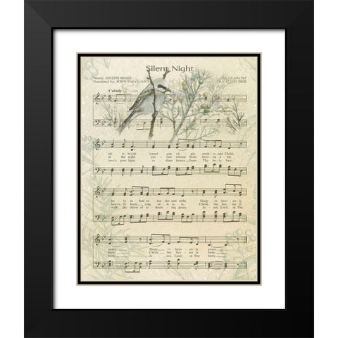 Silent Night Black Modern Wood Framed Art Print with Double Matting by Robinson, Carol