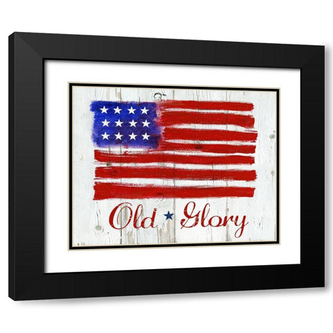 Old Glory Black Modern Wood Framed Art Print with Double Matting by Cole, Jan