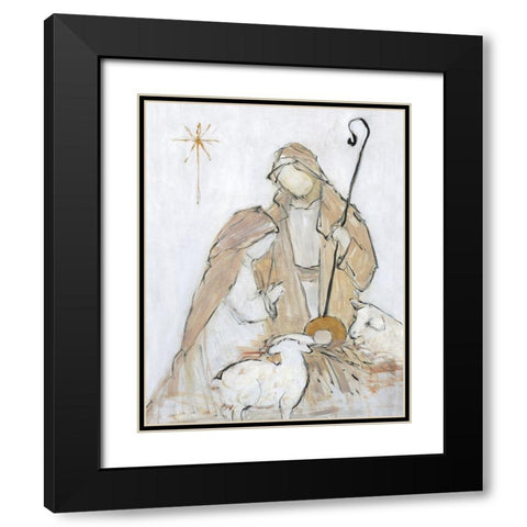 Holy Night Family Black Modern Wood Framed Art Print with Double Matting by Swatland, Sally