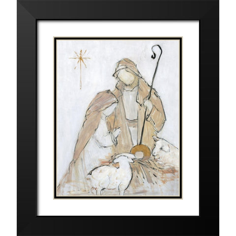 Holy Night Family Black Modern Wood Framed Art Print with Double Matting by Swatland, Sally