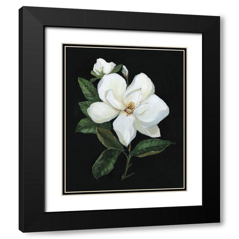 Midnight Magnolia Black Modern Wood Framed Art Print with Double Matting by Swatland, Sally