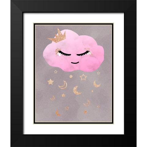 Cloudy Night Black Modern Wood Framed Art Print with Double Matting by Santiago, Daniela