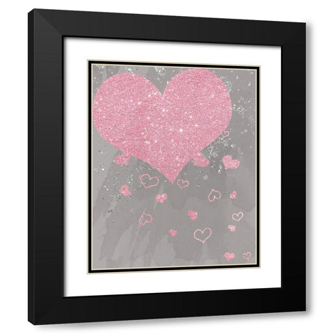 Sparkling Love Black Modern Wood Framed Art Print with Double Matting by Santiago, Daniela
