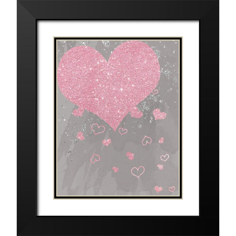 Sparkling Love Black Modern Wood Framed Art Print with Double Matting by Santiago, Daniela