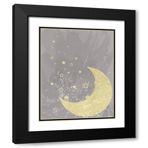 Sparkling Night Black Modern Wood Framed Art Print with Double Matting by Santiago, Daniela