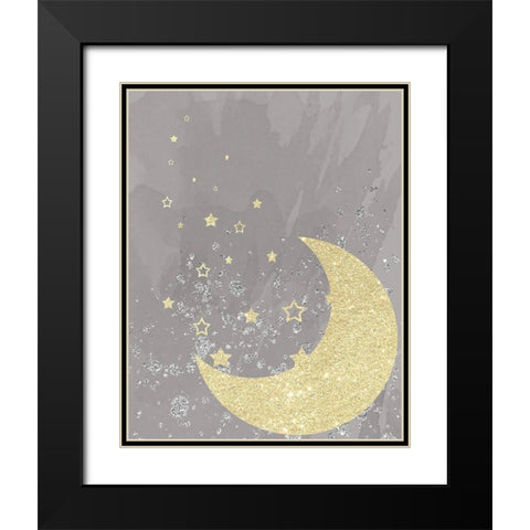 Sparkling Night Black Modern Wood Framed Art Print with Double Matting by Santiago, Daniela
