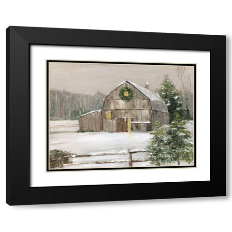 Winter Barn Black Modern Wood Framed Art Print with Double Matting by Swatland, Sally