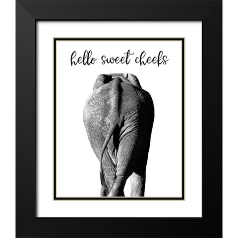 Elephant Bum Black Modern Wood Framed Art Print with Double Matting by Delimont, Danita