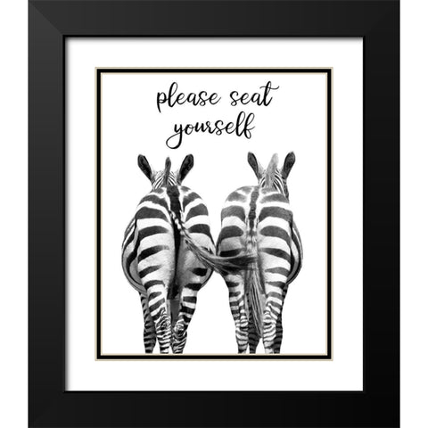 Zebra Bum Black Modern Wood Framed Art Print with Double Matting by Delimont, Danita