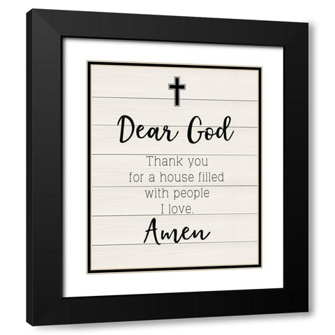 Dear God Black Modern Wood Framed Art Print with Double Matting by CAD Designs