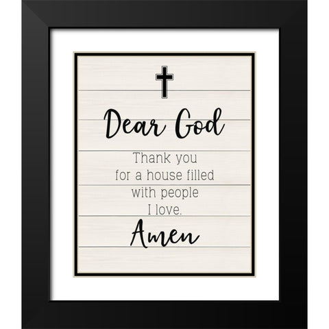 Dear God Black Modern Wood Framed Art Print with Double Matting by CAD Designs