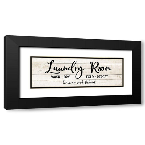 Leave No Sock Behind Black Modern Wood Framed Art Print with Double Matting by CAD Designs