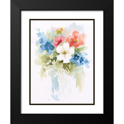 Spring Medley I Black Modern Wood Framed Art Print with Double Matting by Nan