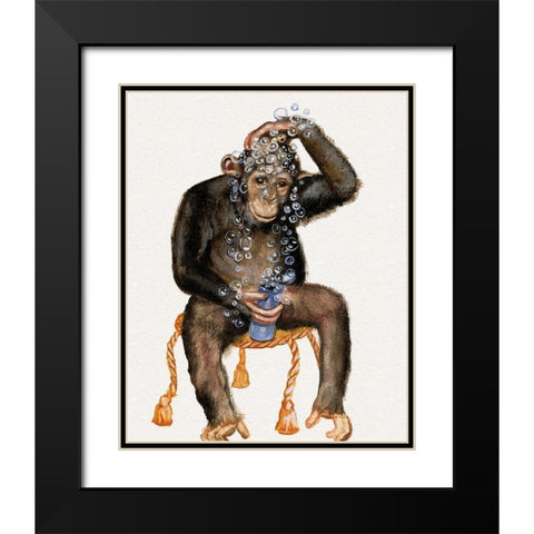 Bath Animals II Black Modern Wood Framed Art Print with Double Matting by Brooks, Donna