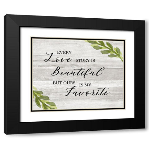 Love Story Black Modern Wood Framed Art Print with Double Matting by Carpentieri, Natalie