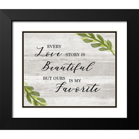 Love Story Black Modern Wood Framed Art Print with Double Matting by Carpentieri, Natalie