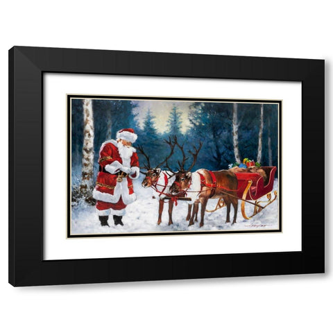 Santa Prepping the Team Black Modern Wood Framed Art Print with Double Matting by Orme, E. Anthony