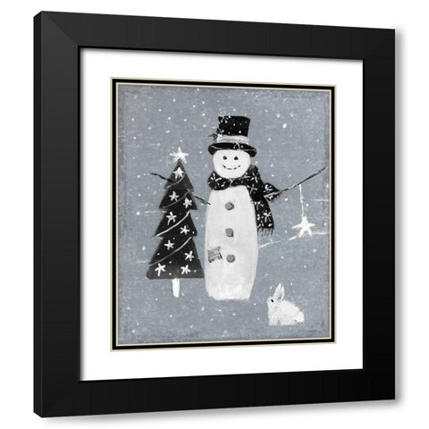 Galvanized Snowman I Black Modern Wood Framed Art Print with Double Matting by Swatland, Sally
