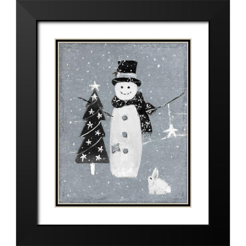 Galvanized Snowman I Black Modern Wood Framed Art Print with Double Matting by Swatland, Sally