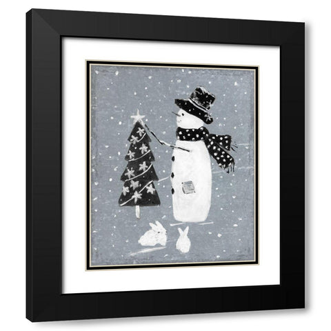 Galvanized Snowman II Black Modern Wood Framed Art Print with Double Matting by Swatland, Sally